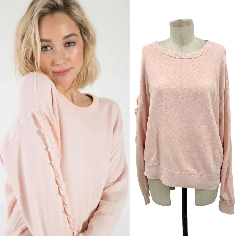 n:Philanthropy Lulu Ruffled Sweatshirt in Blossom Pink Size Large‎